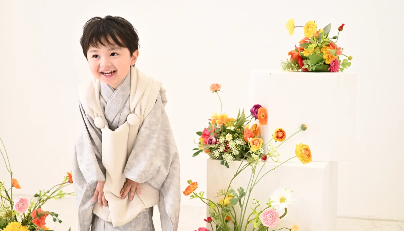 3歳　七五三　被布　男児