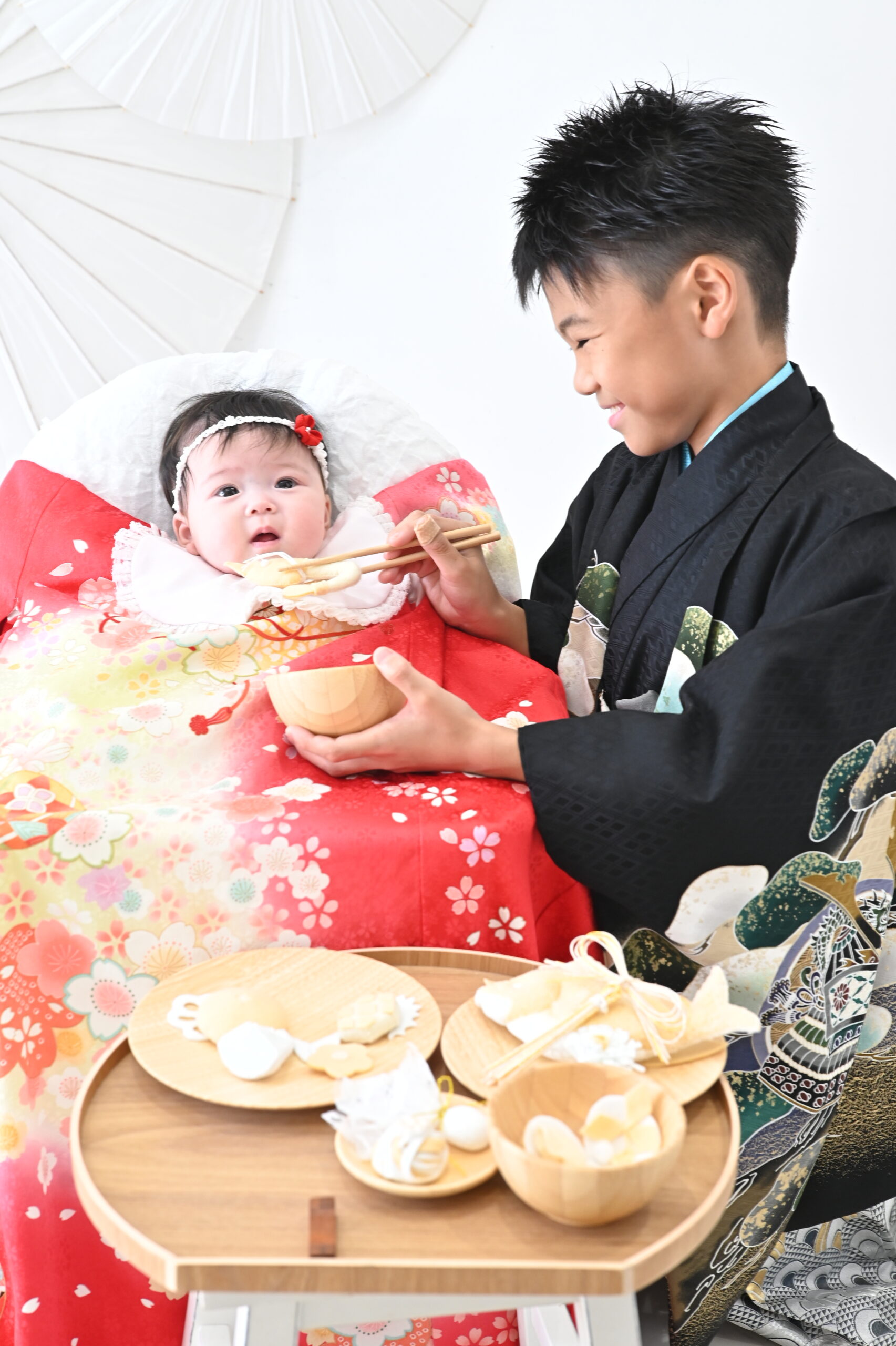 お宮参り・100日祝いの撮影作例｜富山の写真館スタジオbe